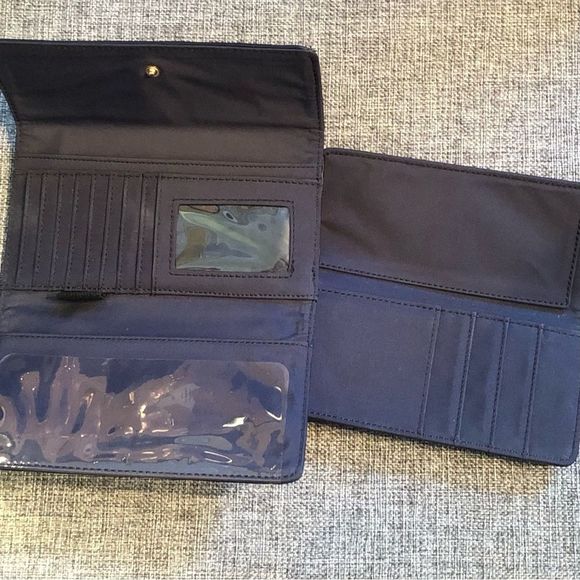 TOMMY HILFIGER Navy Blue Grey Trifold Wallet Credit Card Slots Extra Section - Picture 7 of 14